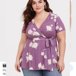 Torrid Size 2 Purple Empire Tie Waist Tunic